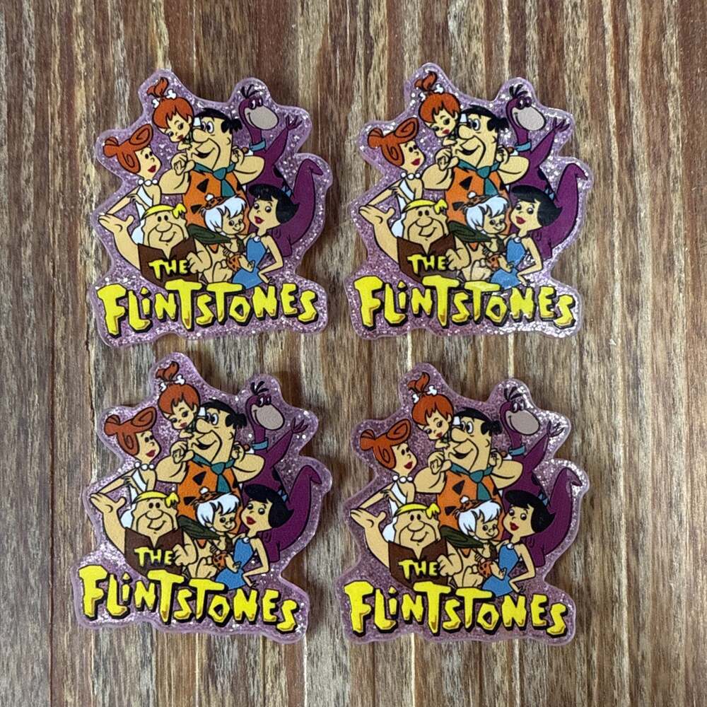 4 Pc The Flinstones Acrylic Flatbacks